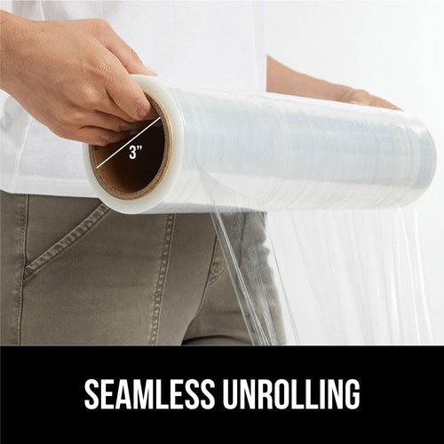Gorilla Grip Heavy Duty Stretch Film - 1200ft Puncture Resistant Shrink Wrap Roll | Ideal for Shipping & Moving
