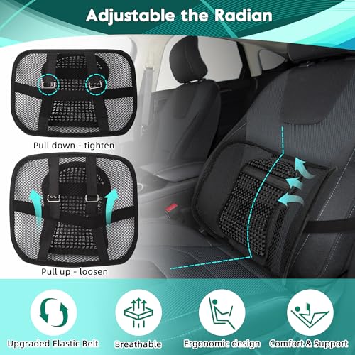 Samyoung Black Mesh Lumbar Support for Office Chair & Car Seat