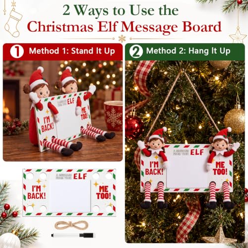 Poola Voidra Style 2 Christmas Message from Elf Hanging Sign | Reusable Dry Erase Decor