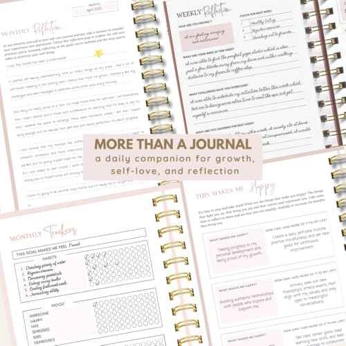 Daily Self Care Journal for Women - A5, Wellness Journal with Prompts - Goal Journal for Happiness,Mindfulness,Productivity & Personal Development - Reduce Stress & Improve Mental Health - Pink