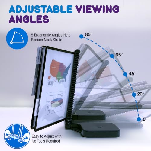 Ultimate Office Adjustable Expandable Desk Reference Organizer 20 Pockets, Colored Pockets