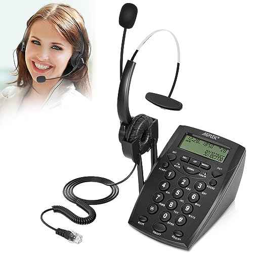 AGPtek¢ç Call Center Dialpad Headset Telephone with Tone Dial Key Pad & REDIAL