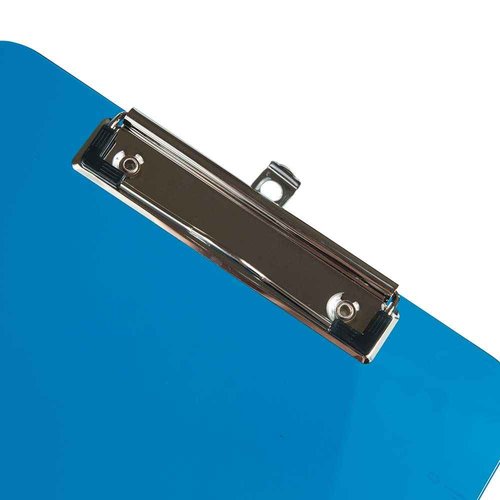 JAM PAPER Plastic Clipboards with Low Profile Metal Clip - Letter Size (9 x 12.5) - Blue - 12 Clip Boards/Pack