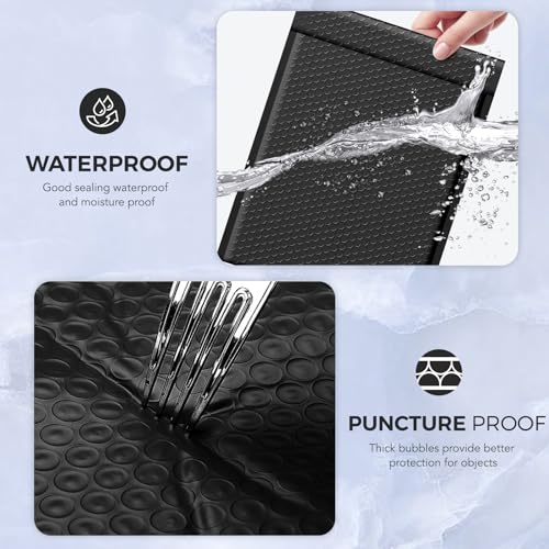 METRONIC Black Waterproof 10x13 Inch Bubble Mailers 25 Pack Padded Envelopes