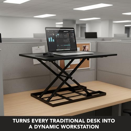 Black Mount-It! Standing Desk Converter 32x22 Inch Sit-Stand Sit-Stand Desk Riser
