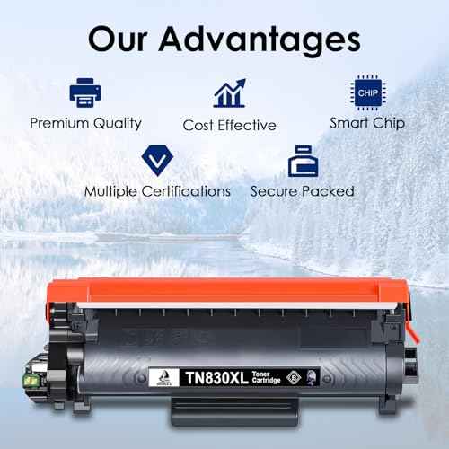 DOUBLE D TN830XL TN830 Toner Cartridge Compatible for Brother TN830 TN830XL Replacement with HL-L2460DW DCP-L2640DW HL-L2405W MFC-L2820DW HL-L2420DW Toner Printer (2 Black)