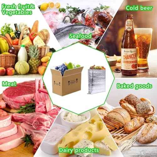 12x10x8''4 Pack Insulated Shipping Boxes with Aluminum Foil Liner, Double Insulated Carton for Frozen Food and hot,Reusable Perishable Shipper Cooler Box, Small Mailing Box for Shipping(wood)