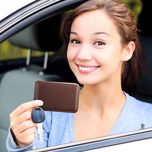 Outus Business Card Holder Wallet PU Leather 2 Pack Black & Coffee Classic
