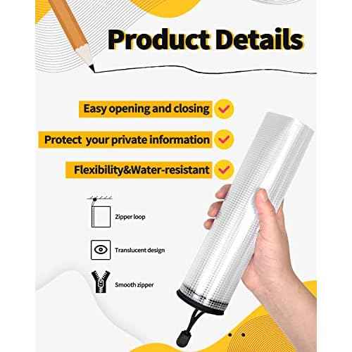 SUNEE Plastic Mesh Zipper Pouch 9.2x12.5 in (Black, 18 Packs),Extra Large Water-Resistant Zip Bag for School Office Supplies, Puzzles & Games Organizing Storage