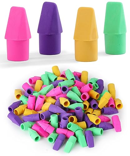 Mr. Pen Vibrant 120 Pack Latex-Free Pencil Top Erasers - No-Smudge, Colorful