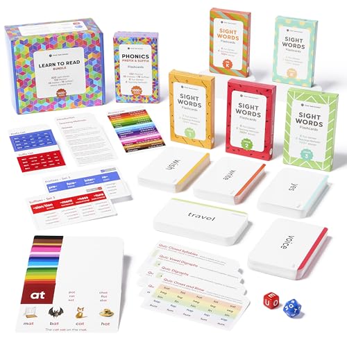 Award-Winning Learn to Read Flash Card Bundle ? 1600+ Words: Sight Words, Phonics, Prefixes & Suffixes ? 36 Games, 36 Tips, 2 Dice ? Pre-K to 3rd Grade