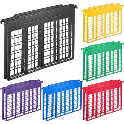 12 Pack File and Folder Dividers 11 x 6 Inches Hanging Filing Cabinet Dividers Plastic Folder Organizer Insertable File Separators Office Filing Supplies for Organization (Multicolor)