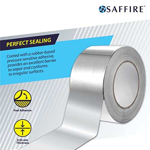 Saffire Heavy Duty HVAC Professional Aluminum Foil Tape 3-inch x 150 feet - Hot and Cold Air Ducts, Insulation and More (6 Pack)