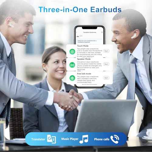 Language Translator Earbuds, Real-time Translation Device with 138 Languages Bluetooth Online Two Way Voice Translation, Active Noise Reduction and High Accuracy (Milky White)