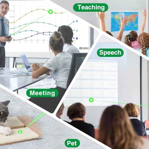 Wireless Presentation Clicker with Green Laser Pointer, Volume Control USB Type C Slide Presenter Remote for Keynote/PPT/Mac/PC/Laptop Office