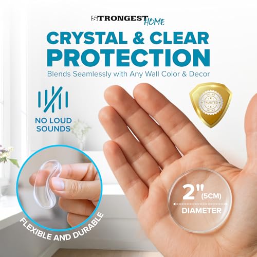 Strongest Home Clear Medium Wall Door Stop Protectors - 6 Pack