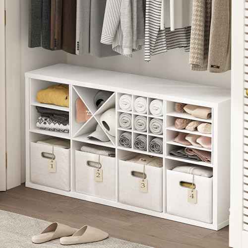 Furinno Cubicle Cube Insert, 9-Compartment Cube Organizer, Fits into Extra Thick Cubes, for Organizers and Storage, White (Does not fit IKEA Kallax Shelving)