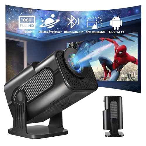 Mini Starlight Projector Support 1080P & 4K with wifi 6 and bluetooth 5.2 , Android 12 TV Movie Projector with Apps Built in Compatible with PC/Smartphone/HDMI/USB, indoor & outdoor use£¨No US Plug)