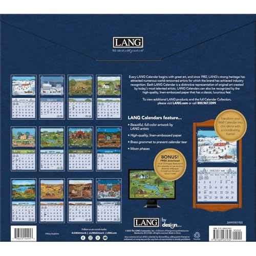 Lang Companies, Lang Folk Art 2026 Wall Calendar by Mary Singleton, 13.4'' X 12'', 12-Month Calendar with Stapled Binding