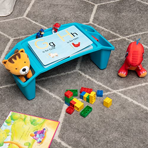 Kids Blue Plastic Lap Desk Set with Side Storage, Pack of 2