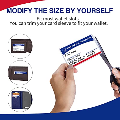 Fabmaker 6 Pack Medicare & Card Protectors Waterproof PVC Card Sleeves