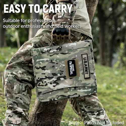 Kosibate Tactical Padfolio Portfolio Binder with Zipper and 25 Sheets of Letter Size Paper,Notebook Cover,Tactical Notebook with Zippered for Folders,Detachable 3-Ring Binder(A4,13.5X 11.5Inch)