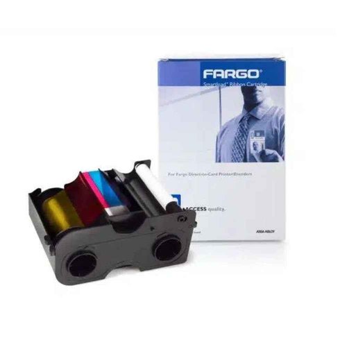 2ID - Fargo DTC1250 YMCKO Ribbon Cartridge w/Cleaning Roller | Genuine Fargo 45000 Ribbon | Prints Durable Vibrant Full Color Images, Text and Barcodes On PVC ID Cards | Rated To Last Up To 250 Prints