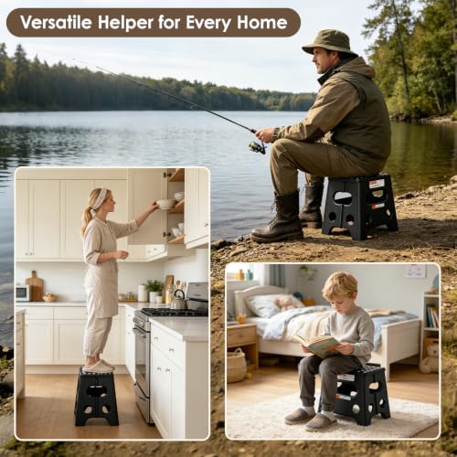 13 Inch Folding Step Stool with 450LBS Capacity, Non-Slip & Safety Lock
