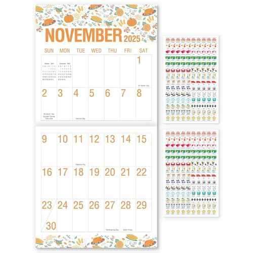 SKYDUE Calendar 2026, Large Print Monthly Wall Calendar, Nov 2025 - Dec 2026 14-Month Big Grid Wall Calendar for Home Office 12" x 24"(Open)