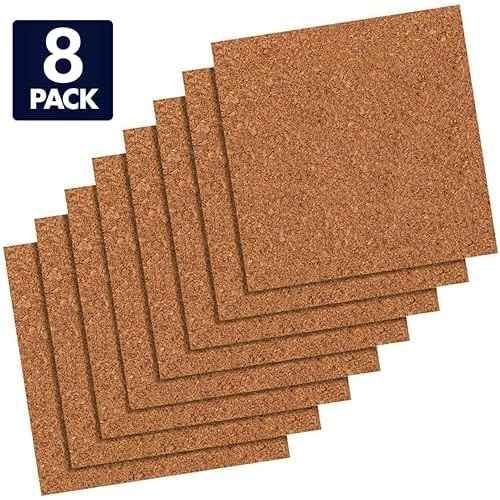 Quartet Cork Tiles, Bulletin Board Cork Panels 12" x 12" x 3/16", Natural, 8 Pack (108)