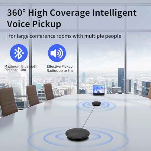 Conference Speaker and Microphone Computer Speakers with Microphone Speakerphone 360¡Æ Voice Pickup Max Bluetooth Distance 32.8ft Noise Cancellation for Video Calling Conferencing Recording