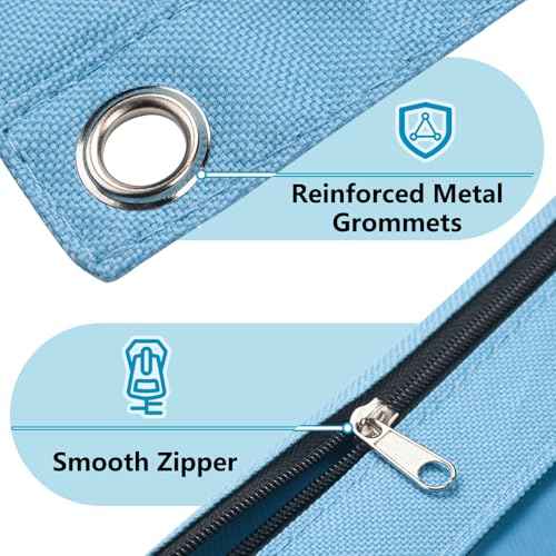 Forvencer Pencil Pouch for 3 Ring Binder, Large Pencil Case Pouch with 3 Reinforced Grommets, Pen Bag, Clear Window Pencil Case, Binder Accessories, Black