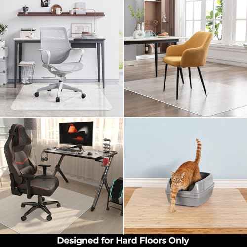 Chair Mat for Hard Wood Floors - Heavy Duty Floor Protector - Easy Clean (47''¡¿59'')