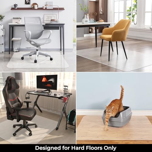 Office Chair Mat for Hard Wood Floors 36"x47" Heavy Duty Floor Protector Easy Clean £¨2pcs£©