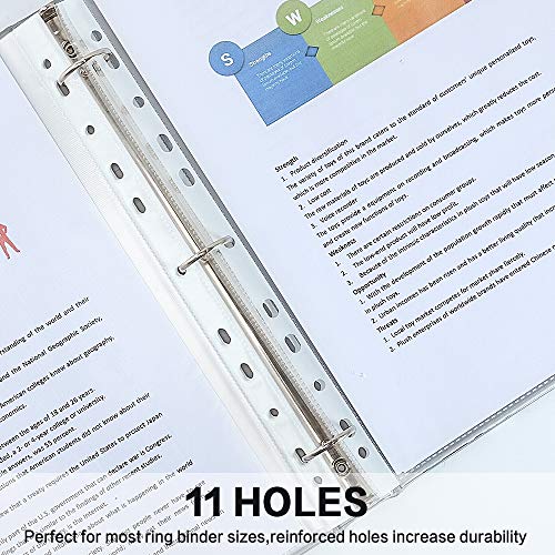 Sheet Protectors, HERKKA 1000 Pack Heavy Duty Clear Plastic Page Protectors Sheet Reinforced 11-Hole Fit for 3 Ring Binder Fits Standard 8.5 x 11 Paper, 9.25 x 11.25 Top Loaded, Acid Free
