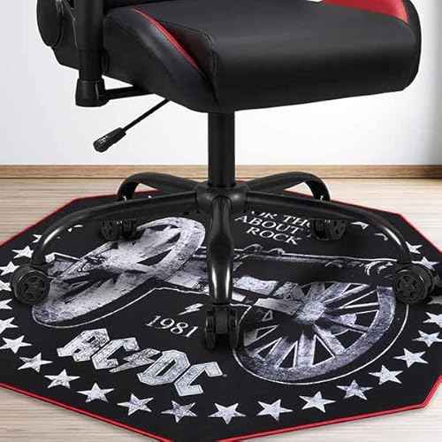 AC/DC - Non-Slip Gamer Floor Mat for Gaming Chairs and Office Chairs - 39 inch x 39 inch