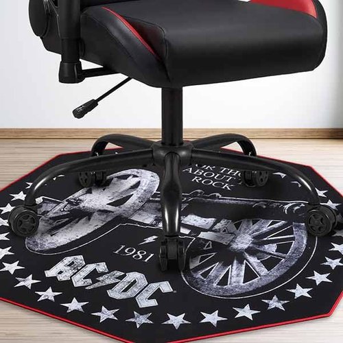 AC/DC - Non-Slip Gamer Floor Mat for Gaming Chairs and Office Chairs - 39 inch x 39 inch