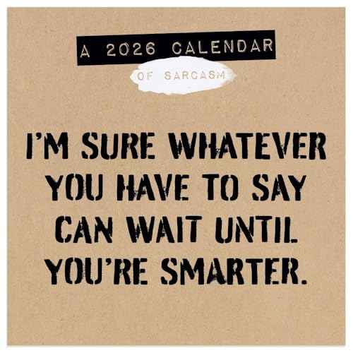 TF Publishing 2026 Anti-Affirmations & Sarcasm Mini Calendar w/Monthly Grids for Appointments/Scheduling - Vertical Small Wall Calendar 2026 w/Matte Paper for Home and Office Organization - 7x7in
