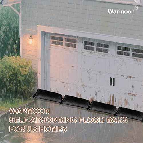 1FT*2FT Warmoon Self-Absorbing Flood Bags with Handles for US Homes - Ideal Barriers for Doorways, Garages & Basements (1ft*2ft (Pack of 6))
