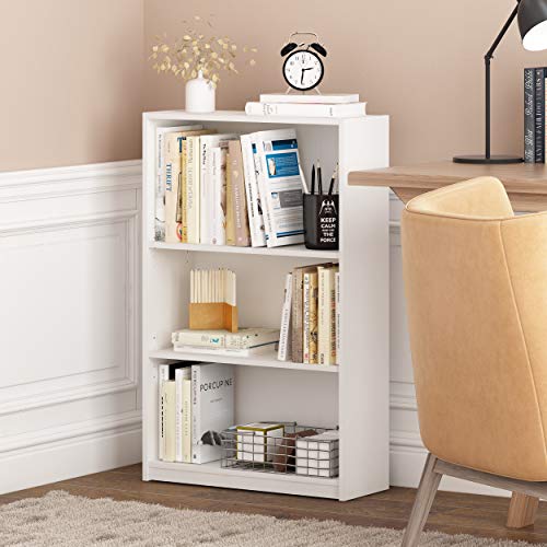 Furinno Jaya White 3-Tier Adjustable Bookcase Shelf - Space Saving Storage