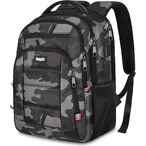 Backpack for Men Women, School Backpack with USB Charging Port, Anti Theft Carry On Flight Approved Business Work Travel 15.6 Inch Computer Laptop Backpack, BookBag for teen, Camo