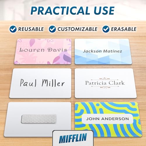 3x2" Blank Magnetic Name Tags, ID Badges with Magnet Back, 10 Pack, White