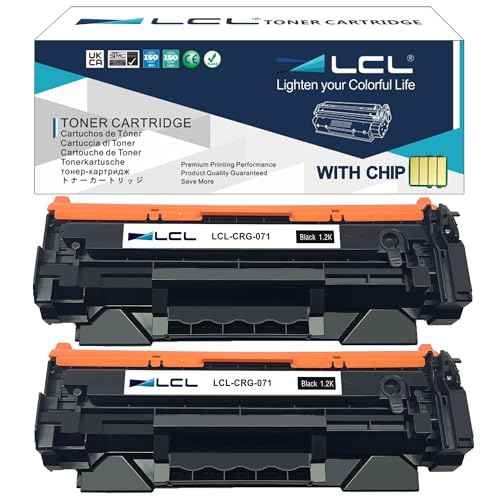 LCL Compatible Toner Cartridge (Indicate Toner Level) Replacement for Canon 071 CRG071 CRG-071 5645C001 i-SENSYS LBP122dw MF272dw MF275dw LBP120 MF270 LBP122 MF273dw Support for Fax (2-Pack Black)