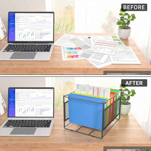 2 Pack Hanging File Folder Frame Letter/Legal Size,Hanging Files Holder Rack for Desk Organizer,Hanging Folder Rails,Only Fit Filing Cabinet Drawers over 10" in Height,15.2" Lx12.4" Wx10" H