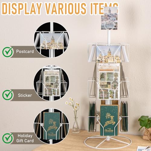 ANBOXIT White 12-Pocket Rotating Greeting Card Display Stand