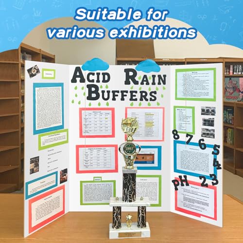 VinTS 8 PCS 36" x 48" Trifold Poster Board White Trifold Foldable Display Poster Board for School Projects, Science Fair,Graduation Exhibitions