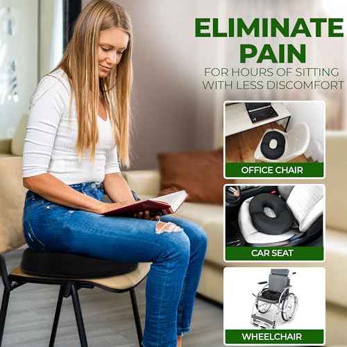 Donut Gel Sitting Pillow - Orthopedic Memory Foam for Tailbone Pain, Hemorrhoid, Bed Sores, Postpartum, Prostate, Coccyx & Sciatica Pain