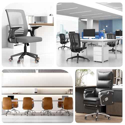 2" Office Chair Wheels,Fits Most Chairs, (There are Also Options Compatible with IKEA Chairs),Stem 7/16-7/8, Set of 5,Replacement Rubber Caster Wheel, Transparent CPU, 880LB Capacity, Smooth Rolling