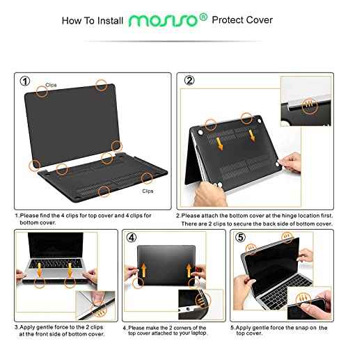 MOSISO Compatible with MacBook Pro 13 inch Case M2 2025, 2024, 2023, 2022-2016 A2338 M1 A2251 A2289 A2159 A1989 A1708 A1706, Plastic Hard Shell&Keyboard Cover&Screen Film&Storage Bag, Black