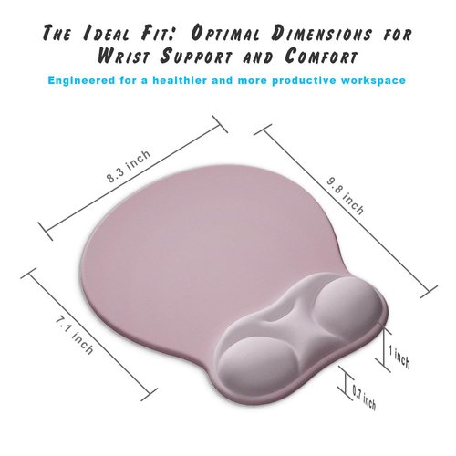 Ergonomic Mouse Pad with Wrist Rest Support&Gel Cushion for Desk; Cute Computer Decor Accessories for Women. Small Mousepad Mat Laptop Pads for Office&Home. Ergo Supplies & Aesthetic (01Pink Serenity)
